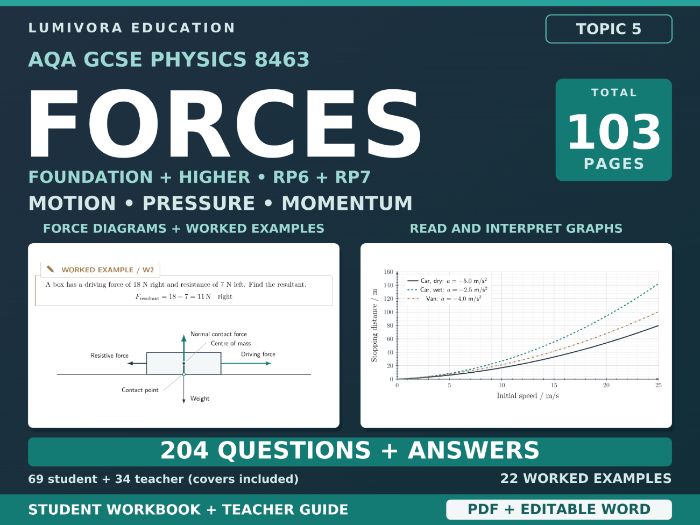 AQA GCSE Physics Forces Workbook with Answers - Topic 5