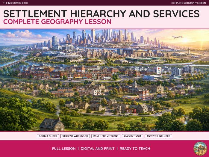 Settlement Hierarchy and Services | Complete Geography Lesson | Slides & Workbook