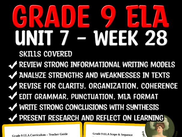Grade 9 ELA Unit 7 Week 28 | Revising & Presenting the Informational Essay