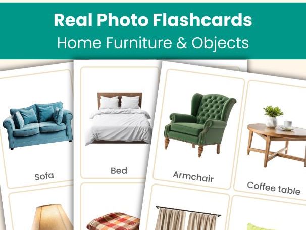 Home Furniture & Objects Flashcards – 52 Real Photo Flashcards | Early Years, KS1, ESL