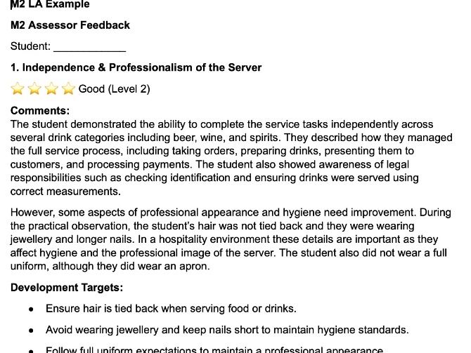 Alcoholic Beverage Service BTEC Hospitality Unit 7 Pearson International