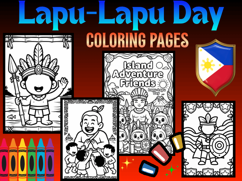 Lapu-Lapu Day Coloring Pages for Kids | April 27 Filipino Hero Printable NO PREP