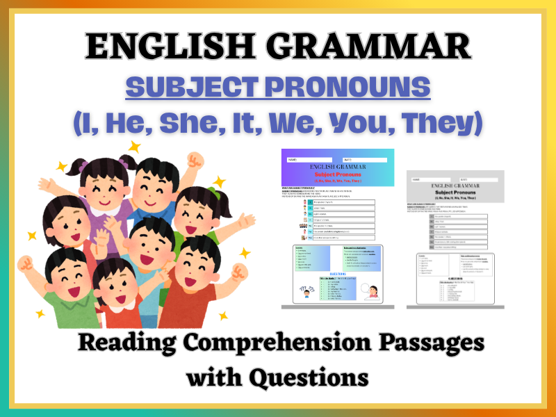 Subject Pronouns: Fun & Engaging Grammar Worksheets for Confident Learners