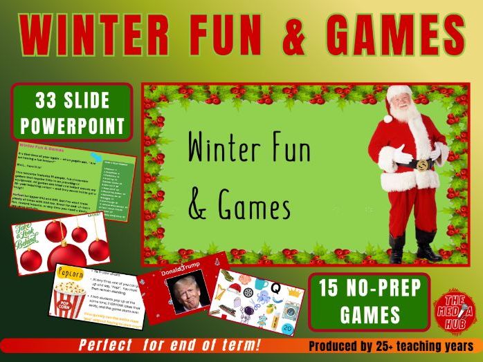 Winter Christmas Fun | Classroom Games | PowerPoint | KS2 KS3 KS4 | No Prep, Just Play!