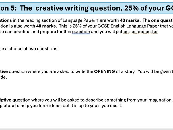 AQA Language Paper 1 Q5 approaches