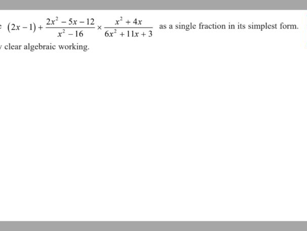 Algebraic Fractions | IGCSE Modular | Higher | 4WM1 Unit 1 | Maths