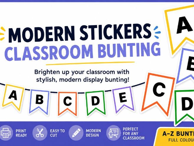 Colourful Editable Classroom Bunting