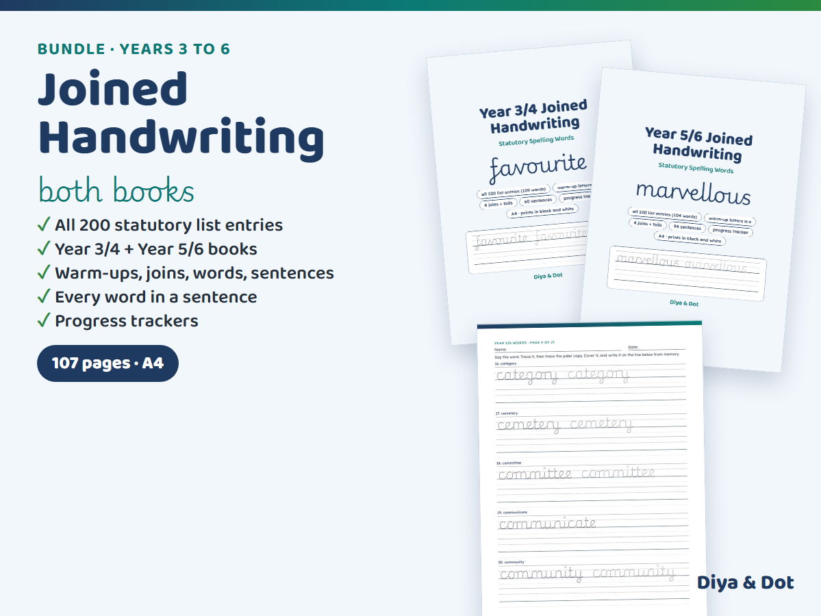Year 3-6 Handwriting Statutory Spellings