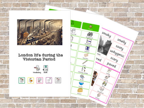 EAL Widgit book for Life in London during the Victorian Period