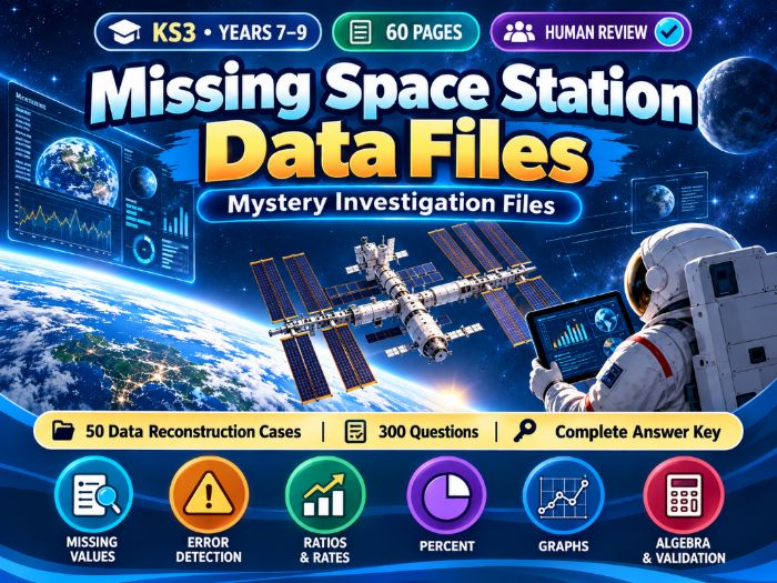 Missing Space Station Data Files KS3 Maths & Data Investigation 60 Pages