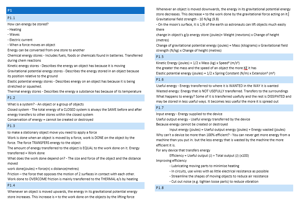 AQA GCSE COMBINED SCIENCE Physics paper 1 | Teaching Resources
