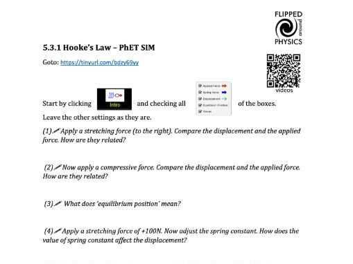 Hooke's law - PhET sim