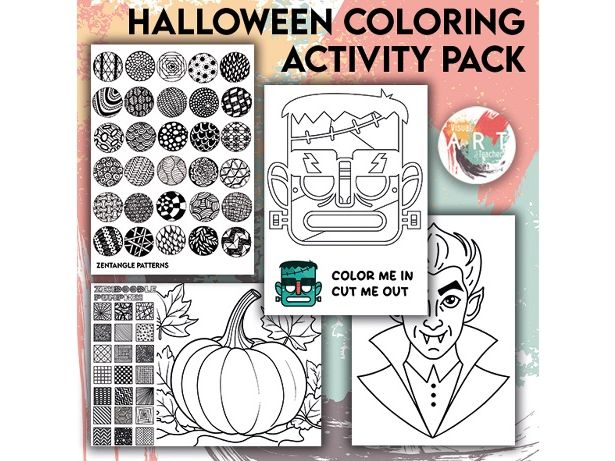 Halloween Colouring & Activity Pack | Zentangle, Monsters, Pumpkins & More!