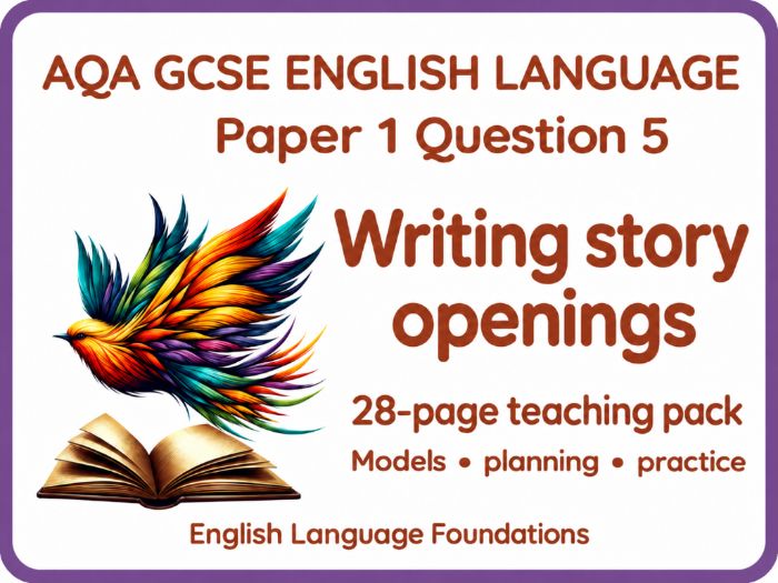 AQA GCSE English Language Paper 1 Q5 Narrative Writing Story Openings Autism SEN