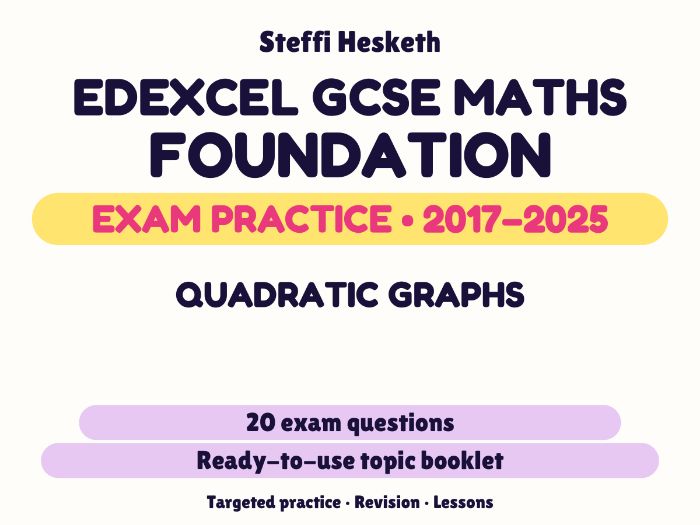 Edexcel GCSE Maths Foundation: Quadratic graphs Exam Questions | 2017-2025