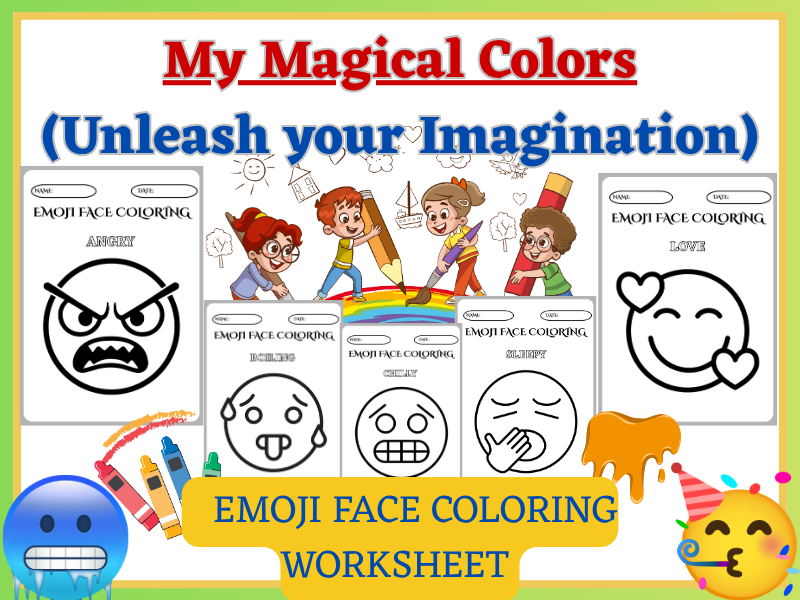 Art & Coloring worksheet – Creative Fun for Students (EMOJI FACE).