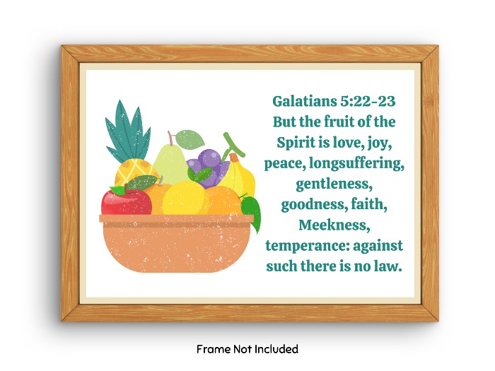 The Fruit Of The Spirit Poster Childrens Galatians 5 Bible Study Scripture Bible Verse Kids Wall Art