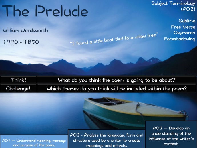 The Prelude - William Wordsworth - AQA Poetry - Power and Conflict