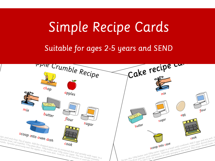 Symbolised Recipe Cards for Early Years and SEND