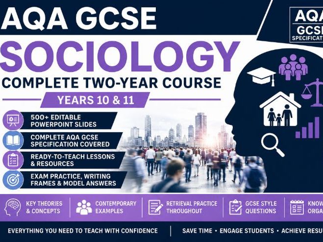 Complete AQA GCSE Sociology Course | Years 10 & 11 | 500+ Editable PowerPoint Slides