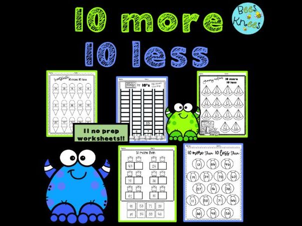 Ten More Ten Less Worksheet