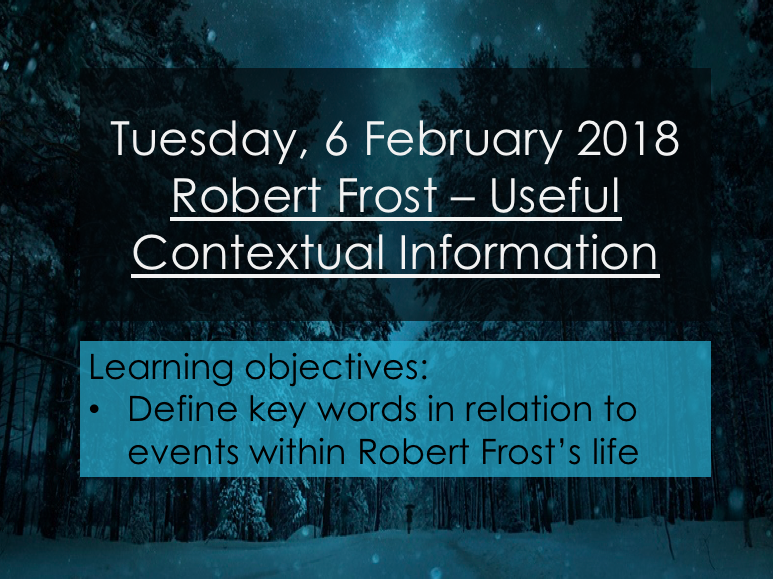 Robert Frost - Context
