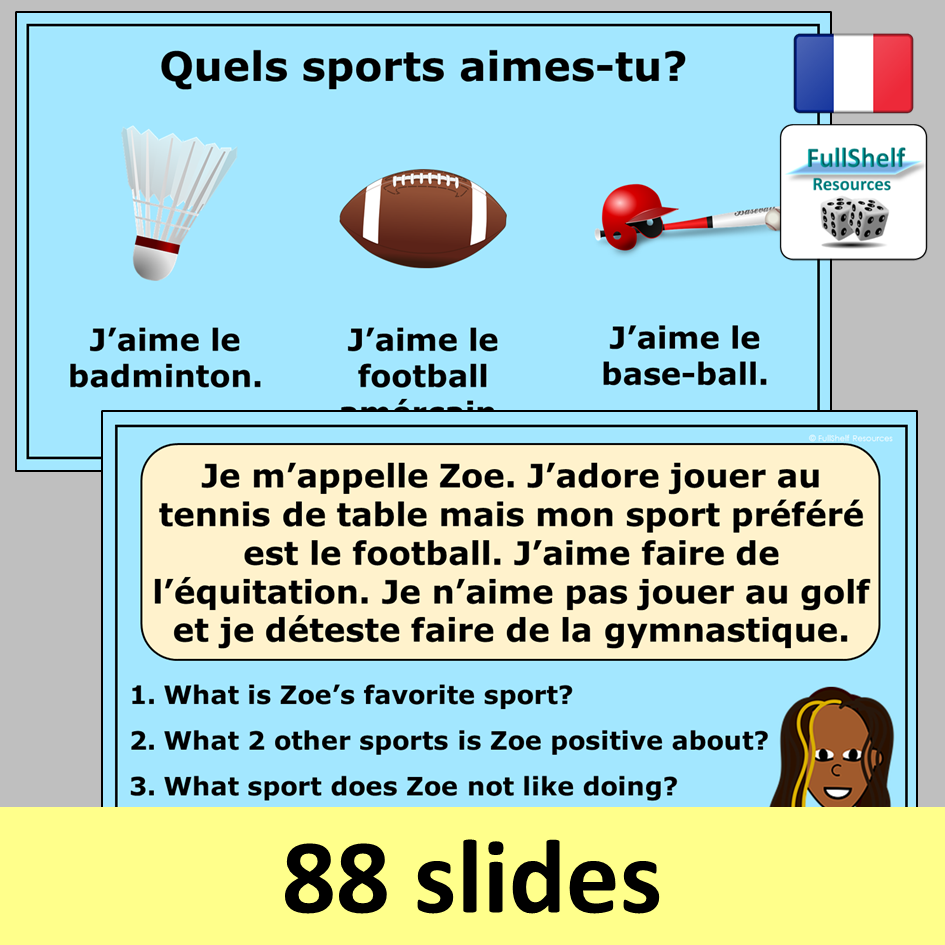 French Sports (Les Sports) Presentation Teaching Resources