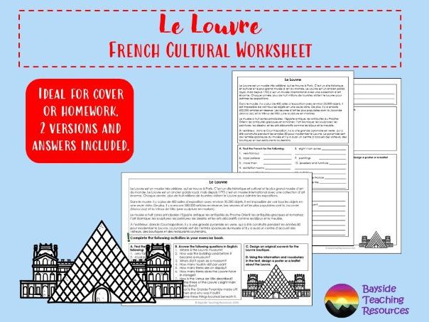 French Culture: The Louvre | Reading Comprehension | Cover Lesson