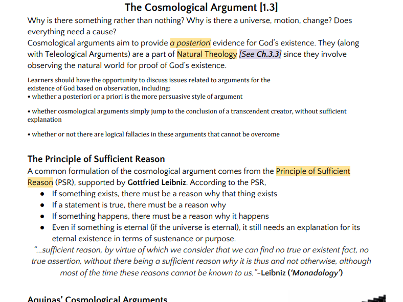 cosmological argument essay plan