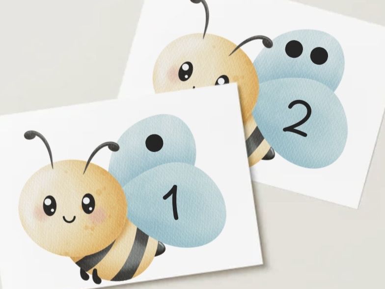 Bee 1-10 number cards