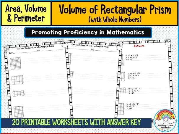 Find the Volume of Rectangular Prism – Worksheets & Practice Activities