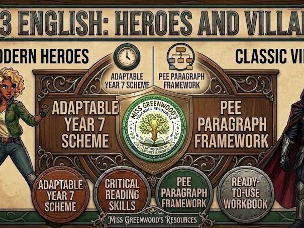 KS3 English Year 7: Heroes and Villains | Reading, Comprehension & Analytical Writing