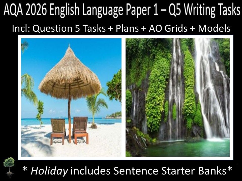 Two Q5 Writing Tasks AQA 2026 English Language Paper 1 | Plans, AO Grids, Models