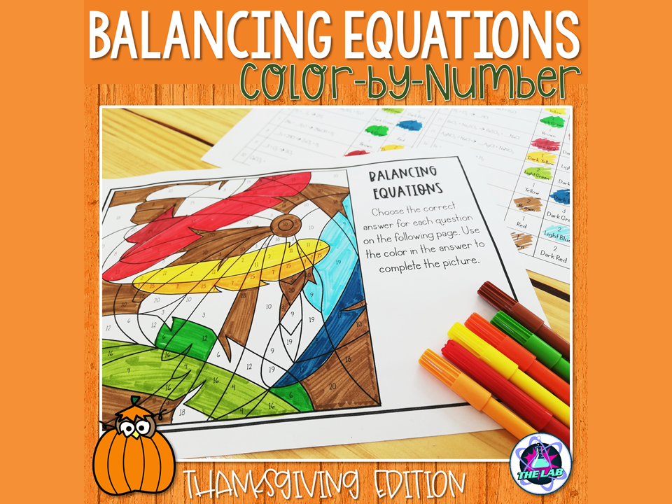 Balancing Equations Colour by Number Activity