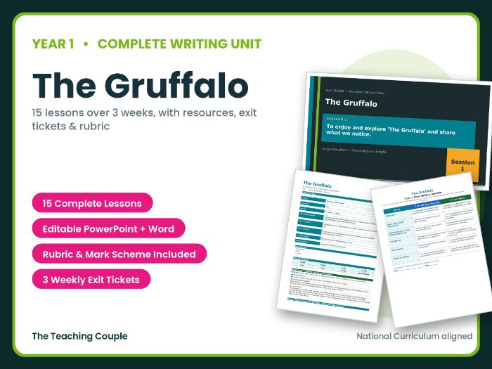The Gruffalo | Year 1 English Unit | 15 Complete Lessons + Resources + Mark Scheme