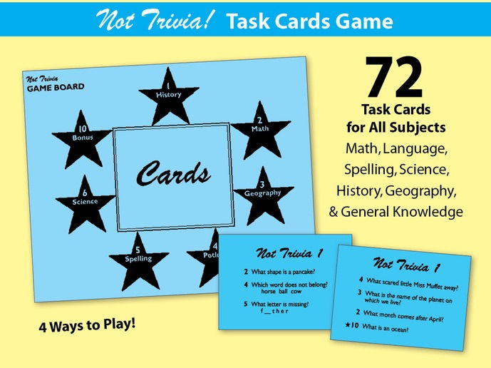 Not Trivia! Task Card Game for All Subjects - Grade 1