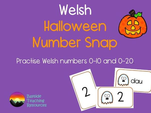 Welsh numbers - Halloween matching game and decor