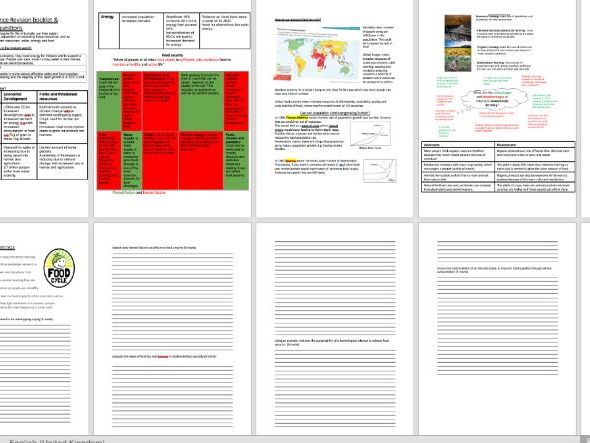 OCR B GCSE Geography: Resource Reliance revision booklet with questions