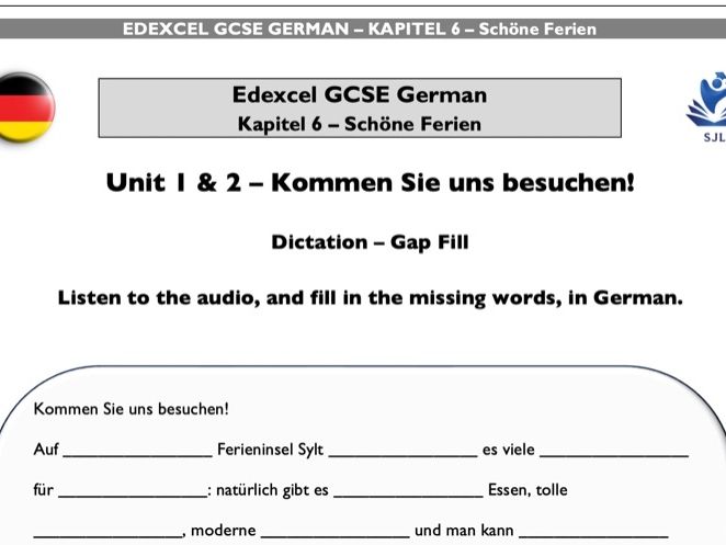 NEW EDEXCEL GCSE GERMAN - LISTENING EXERCISES - CHAPTER 6