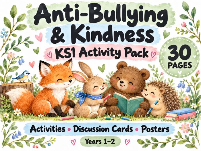 KS1 Anti-Bullying & Kindness Pack | 30 Pages of Activities and Posters