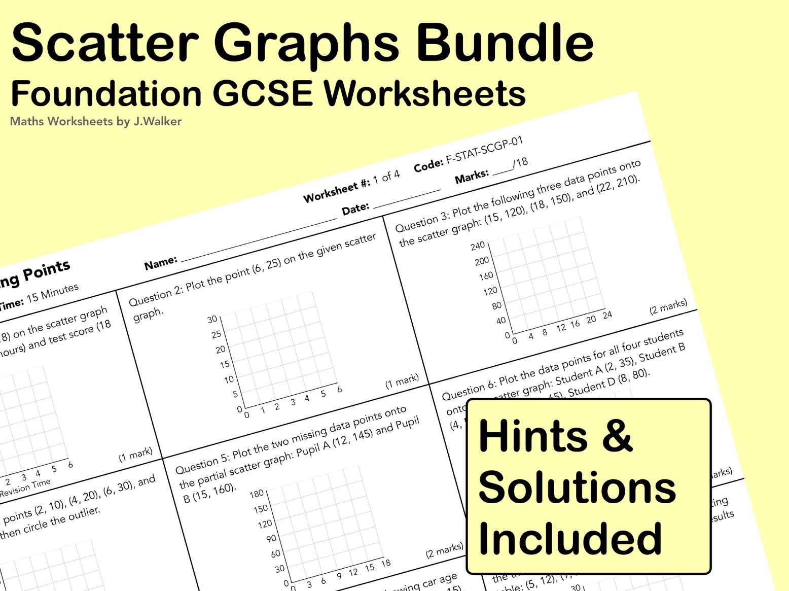 GCSE Maths: Scatter Graphs Bundle - Foundation Tier