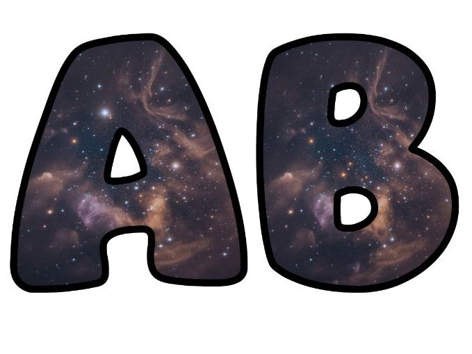 Starry Space NASA X Lettering Set | Classroom Display | Upper & Lowercase, 0-9 and Signs