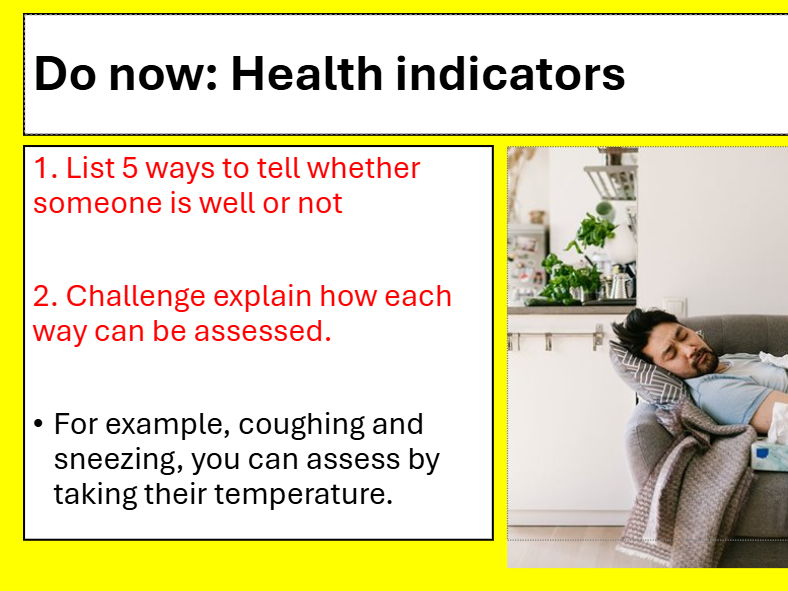 BTEC TECH AWARD Component 3 Health and Wellbeing Health & Social Care LOB LESSON1