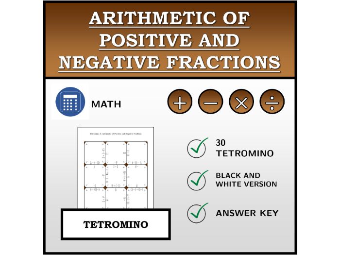 Tetromino | Arithmetic of Positive and Negative Fractions | Math Activity