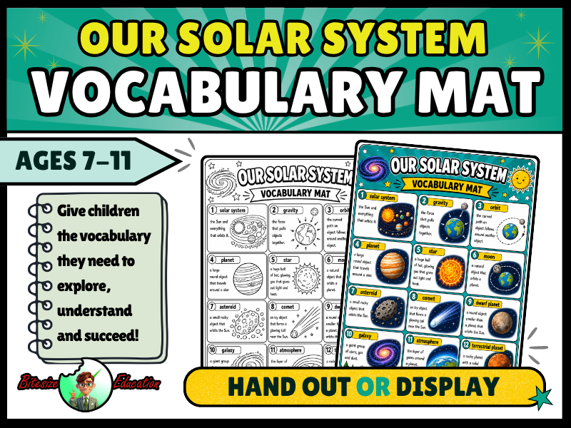 Solar System Vocabulary Mat | KS2 Science | Earth and Space Vocabulary