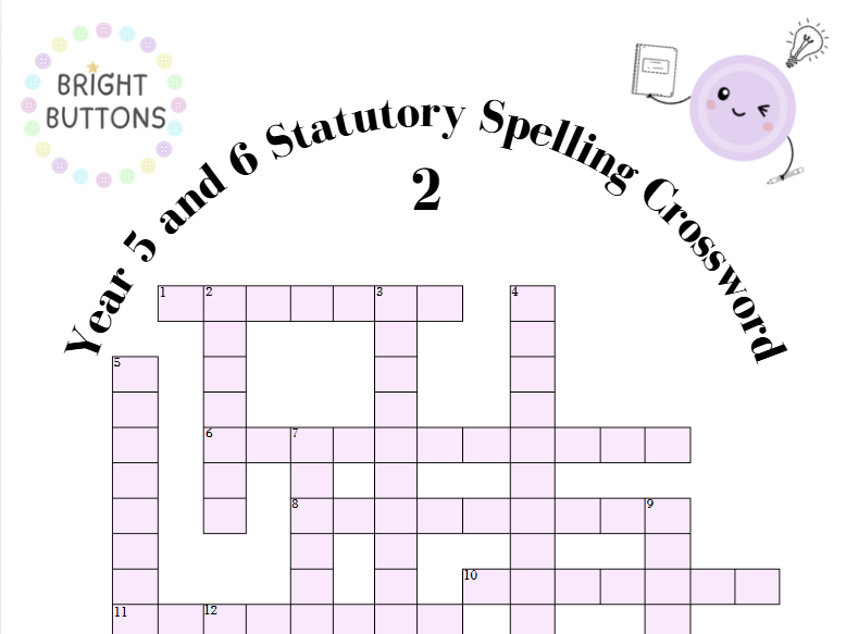 Year 5 and 6 Statutory Spellings Crossword - 2