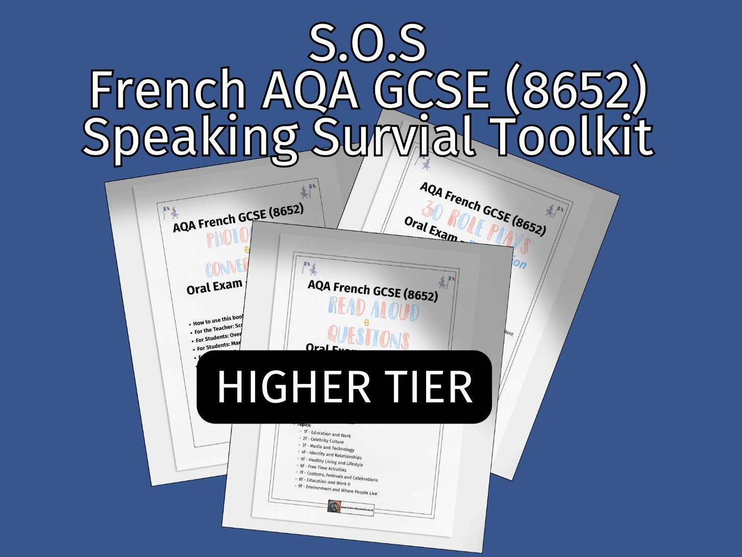 AQA French GCSE Speaking Exam Bundle (H)