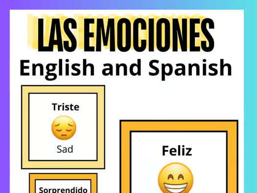 The Emotions in English and Spanish | Las Emociones Vocabulary Worksheets