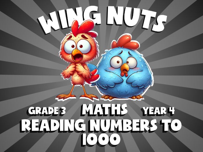 Reading Numbers to 1000 WING NUTS Maths Game | No-Prep Year 4 Review Activity
