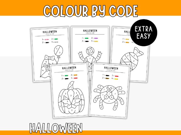 Colour by Code (extra easy) - Halloween
